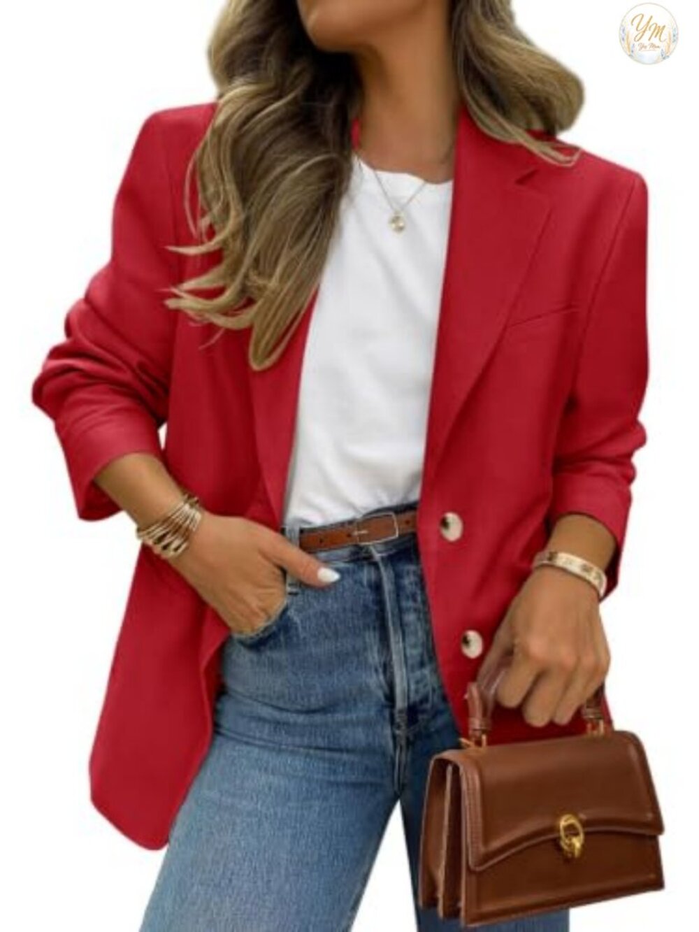 Womens Open Front Notch Lapel Blazer Long Sleeve Business Casual Suit Jacket